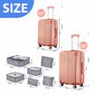 Carry On Luggage Set 2 Piece Travel Suitcases Hard Shell Case Cabin Bag Lightweight Trolley TSA Lock Cover 6 Packing Cubes Rose Gold