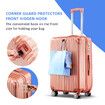 Carry On Luggage Set 2 Piece Travel Suitcases Hard Shell Case Cabin Bag Lightweight Trolley TSA Lock Cover 6 Packing Cubes Rose Gold