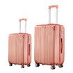 Carry On Luggage Set 2 Piece Travel Suitcases Hard Shell Case Cabin Bag Lightweight Trolley TSA Lock Cover 6 Packing Cubes Rose Gold