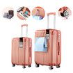 Carry On Luggage Set 2 Piece Travel Suitcases Hard Shell Case Cabin Bag Lightweight Trolley TSA Lock Cover 6 Packing Cubes Rose Gold