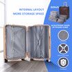 Luggage Suitcase Set 2 Piece Travel Carry On Cabin Bags Trolley Lightweight Hard Shell Case with TSA Lock Cover 6 Packing Cubes Champagne Gold