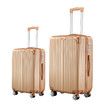 Luggage Suitcase Set 2 Piece Travel Carry On Cabin Bags Trolley Lightweight Hard Shell Case with TSA Lock Cover 6 Packing Cubes Champagne Gold