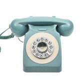 Retro Telephone, Classic Landline Telephone Vintage Old Fashioned Corded Telephone, Blue