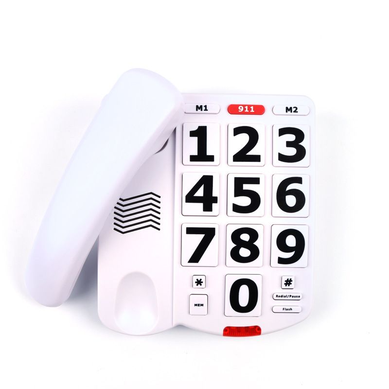 Big Button Corded Phone for Hearing and Visually Impaired Telephone for Seniors with Extra Loud Ringer