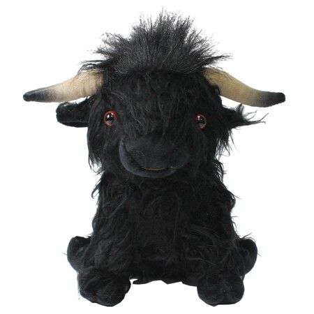 25cm Highland Cow Plush Toy Animal Doll Soft Stuffed Girls Boys Gift Toy Color Black