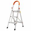 3 Step Folding Ladder Foldable Stool Collapsible Platform Aluminium Portable Lightweight Stairs Stepladder with Foam Handrail