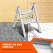 2 Step Folding Ladder Stool Collapsible Aluminium Portable Stairs Kitchen Helper Lightweight Warehouse Household Stepladder