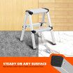 2 Step Folding Ladder Aluminium Collapsible Stool Foldable Portable Stairs Lightweight Household Warehouse Stepladder