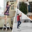 2 Step Folding Ladder Aluminium Collapsible Stool Foldable Portable Stairs Lightweight Household Warehouse Stepladder