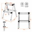 2 Step Folding Ladder Aluminium Collapsible Stool Foldable Portable Stairs Lightweight Household Warehouse Stepladder