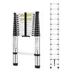 3.8m Telescopic Step Ladder Aluminium Extension Portable Extendable Lightweight Stairs for Roof Ceiling Household Warehouse