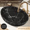 Black Bathroom Sink Basin Vanity Vessel Wash Bowl Ceramic Above Counter Countertop Toilet Hand Washing Modern Oval Marble