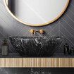 Black Bathroom Sink Basin Vanity Vessel Wash Bowl Ceramic Above Counter Countertop Toilet Hand Washing Modern Oval Marble