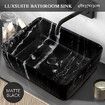 Bathroom Sink Basin Vanity Vessel Ceramic Washing Hand Wash Bowl Above Counter Toilet Bath Countertop Modern Marble Rectangle