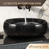 Black Bathroom Sink Basin Bath Vanity Vessel Washing Oval Hand Wash Bowl Ceramic Above Counter Toilet Countertop Modern Marble