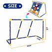 Soccer Goal Football Net Set Kids Target Training Practice Backyard Game Outdoor Park Sports Match Youth 102x57cm with Plastic Ball Pump Beanbag