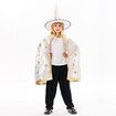 Set of Kids Halloween White Wizard Capes with Hat And Cloak Props for Children Costumes