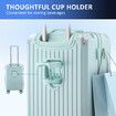 2 Piece Luggage Set Carry On Suitcases Travel Cabin Bags Lightweight Hard Shell Case Rolling Trolley USB Charging Port Cup Holder Mint Green