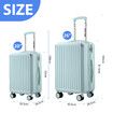 2 Piece Luggage Set Carry On Suitcases Travel Cabin Bags Lightweight Hard Shell Case Rolling Trolley USB Charging Port Cup Holder Mint Green