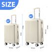 2 PCS Luggage Set Carry On Suitcases Travel Trolley Hard Shell Cabin Case Lightweight Rolling Traveller Bags USB Charging Port Cup Holder Milk White