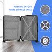 2 PCS Luggage Travel Set Carry On Suitcases Checked Bags Hard Case Front Open Pocket TSA Lock USB Charging Ports Phone Cup Holder Black Grey