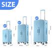 3 Piece Luggage Set Carry On Hard Shell Travel Suitcases Lightweight Checked Sports Cabin Bag Case Rolling Trolley USB Charging Ports Phone Cup Holder