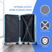 3 Piece Luggage Set Carry On Hard Shell Travel Suitcases Lightweight Checked Sports Cabin Bag Case Rolling Trolley USB Charging Ports Phone Cup Holder