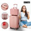 2 Piece Luggage Travel Set Hard Shell Carry On Suitcases Traveller Lightweight Trolley Checked Vanity Bag Rolling Cabin Case with Wheels Rose Gold