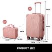 2 Piece Luggage Travel Set Hard Shell Carry On Suitcases Traveller Lightweight Trolley Checked Vanity Bag Rolling Cabin Case with Wheels Rose Gold