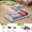 Under Bed Storage with Wheels,2Pack Under Bed Storage Containers,Under Bed Shoe Storage Organizer with Clear Window&Label,Rolling Under Bed Storage Metal Drawer for Clothes,Shoes,Toys