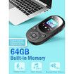 64GB MP3 Music Player with Bluetooth 5.2,HiFi Music MP3 Player with Sensitive Touch Button,1.5Inch Screen,Portable MP3 Player with Clip/Pedometer for Sports,Running,Earphone Included