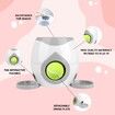 Dog Ball Launcher Dog Food Tenni Ball Machine,Dog Puzzle Feeder Dispenser,Dog Training Treats Interactive Feeder Balls Smart Puzzle Toy Color Grey