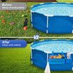 2 Sets of Poolside Storage Baskets with Cup Holders - Perfect for 3-Inch or Smaller Top Rails - above Ground Pool Accessories - Fit for Most above Ground Pool (Blue)