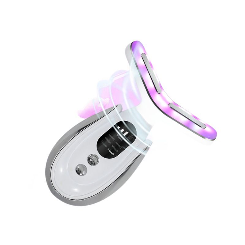 Neck Face Beauty Device, Vibration Face Massager, Face Sculpting Tool Facial Massager for Double Chin, Thermals and Skin Care, Black