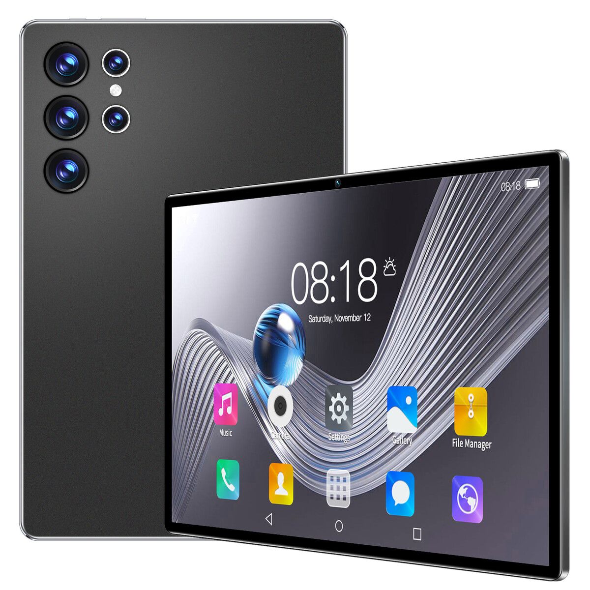 10.1 Inch Android Tablet 16GB+512GB Storage 4G Wi-Fi Dual SIM Long Battery Life Color Black