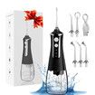 Portable Water Flosser Cordless Oral Irrigator with 5 Tips, Water Dental Flosser IPX6 Waterproof Electric Flosser for Travel (Bkack)