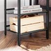 VASAGLE Side Table Set Nightstand Industrial Set of 2 Bedside Tables with Adjustable Mesh Shelves Rustic Brown and Black