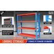 2mx2m Steel Racks Shelves Garage Storage Warehouse Tyre Shelving 1000 Capacity