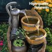 Gardeon Solar Fountain Water Feature Outdoor Cascading Hand Pump Design 80CM