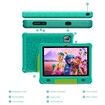 10.1 Inch Kids Tablet with 3GB RAM 64GB ROM Android 12 1280x800 IPS HD Touch Screen Parental Control Pre-Installed Apps Educational Learning Tablet Case-Green