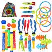 30 Pcs Diving Pool Toys for Kids Ages 3+ Jumbo Set with Storage Bag Pool Games Summer Swim Water FishToys