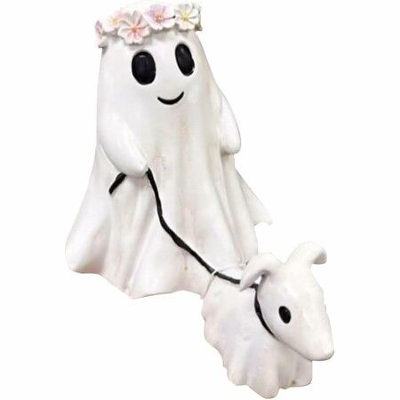 New Halloween Ghost Walking Dog Statue - Spooky Ghost Dog Figurine