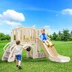 7 in 1 Kids Slide Set Ladder Steps Basketball Hoop Playground Activity Centre Telescope Ring Toss Tunnel Indoor Outdoor Toy Playset