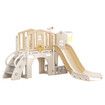 7 in 1 Kids Slide Set Ladder Steps Basketball Hoop Playground Activity Centre Telescope Ring Toss Tunnel Indoor Outdoor Toy Playset