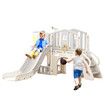 7 in 1 Kids Slide Set Ladder Basketball Hoop Playground Telescope Steps Activity Centre Tunnel Ring Toss Indoor Outdoor Playset Toy