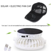 Solar Powered Fan Hat Summer Sun Fan Hat Beach Hat With Cooling Fan UV Block Sports Hats Rechargeable For Men Women Color White