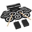 9 Pads Electronic Drum Set Electric Drumsticks USB MIDI Roll Up Practice Portable Musical Instrument Stereo Speaker Headphone Jack Beginner Kids Pedals