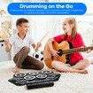 9 Pads Electronic Drum Set Electric Drumsticks USB MIDI Roll Up Practice Portable Musical Instrument Stereo Speaker Headphone Jack Beginner Kids Pedals