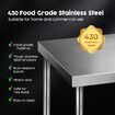 Stainless Steel Kitchen Bench Workbench Island Food Prep Table Countertop Benchtop Work Desk Adjustable Storage Shelf 430 Commercial 182.9x61cm