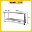 Stainless Steel Kitchen Bench Workbench Island Food Prep Table Countertop Benchtop Work Desk Adjustable Storage Shelf 430 Commercial 182.9x61cm
